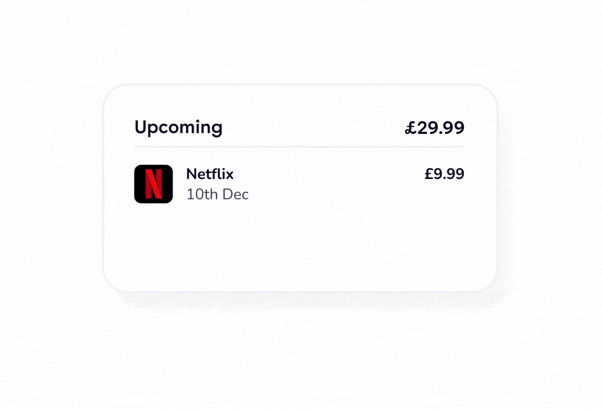Showing incoming and paid bills in the app