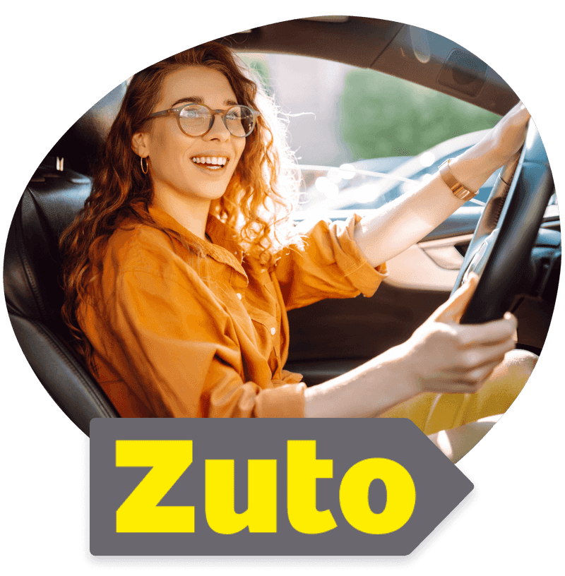 Image of person driving with Zuto logo