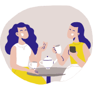 two people drink tea